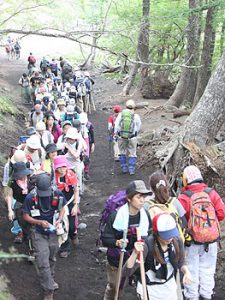 吉田口登山道の５合目付近